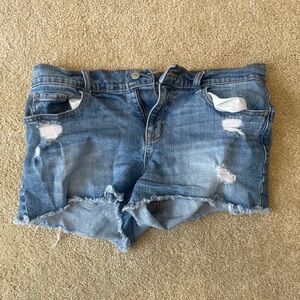 Distressed Denim Shorts